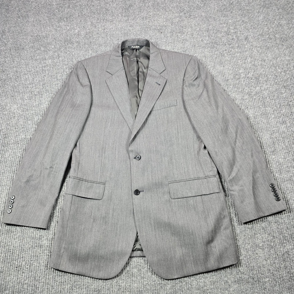 Jos A Bank Signature Collection Suit Mens 41L 35L Wool Gray‎ Herringbone 2pc - Picture 2 of 16